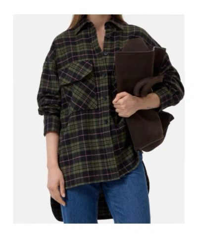 Closed Check-pattern Oversized Shirt In Multi