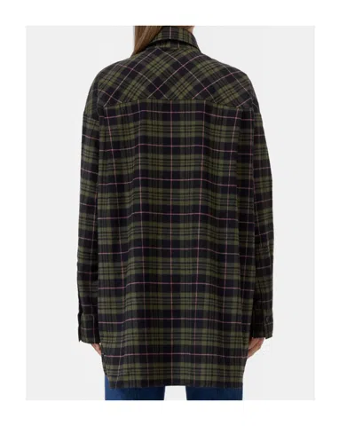 Closed Check-pattern Oversized Shirt In Multi