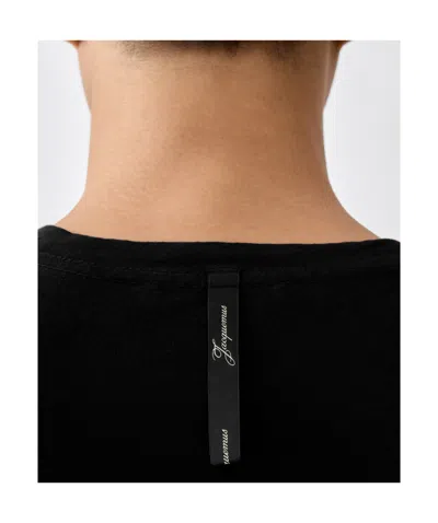 Jacquemus Relaxed Fit Black T-shirt With Cursive Script Logo In Black