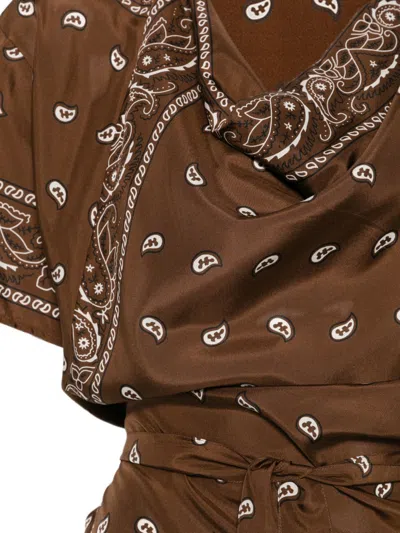 P.a.r.o.s.h Draped Top In Brown