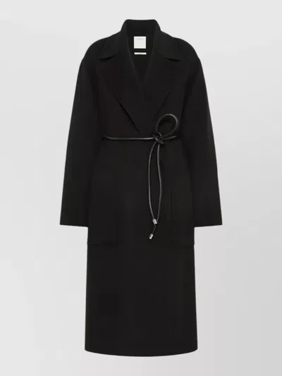 Sportmax Cappotto Zannata Oversize In Double Di Lana In Black