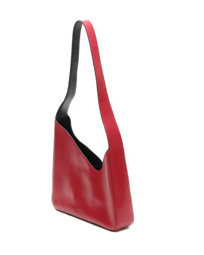 Prada Leather Shoulder Bag In Red