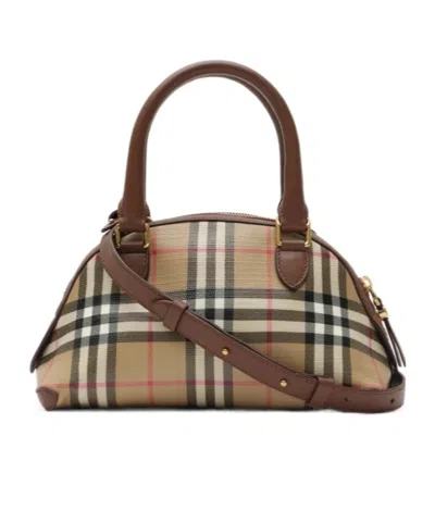 Burberry Primrose Small Shoulder Bag Check Pattern In Brown