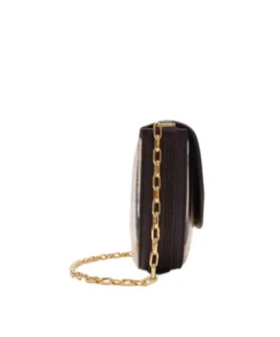 Burberry Shoulder Bag Checkered Pattern Chain Strap In Brown