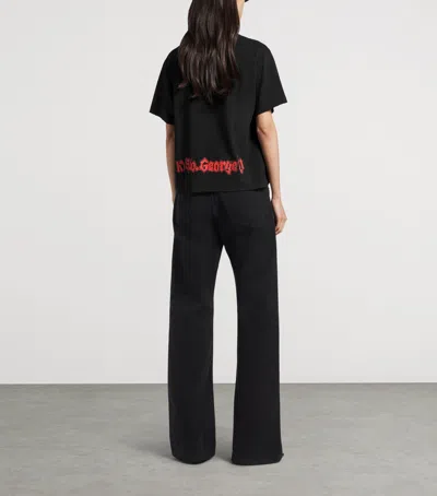 Balenciaga Medium Fit Graphic Crew Neck T Shirt In Black