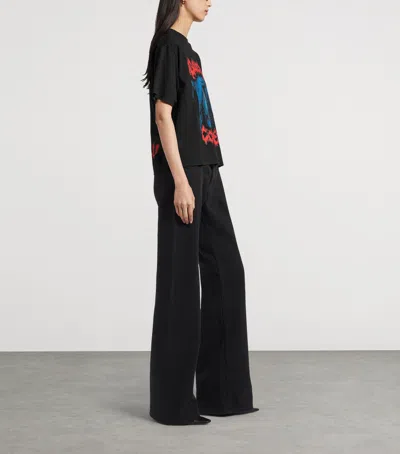 Balenciaga Medium Fit Graphic Crew Neck T Shirt In Black
