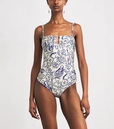 Simkhai Womens Blueberry Multi Ottilie Strapless Swimsuit In Multi