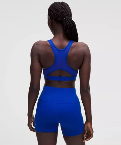 Lululemon Wunder Train Mesh-back Bra In Blue