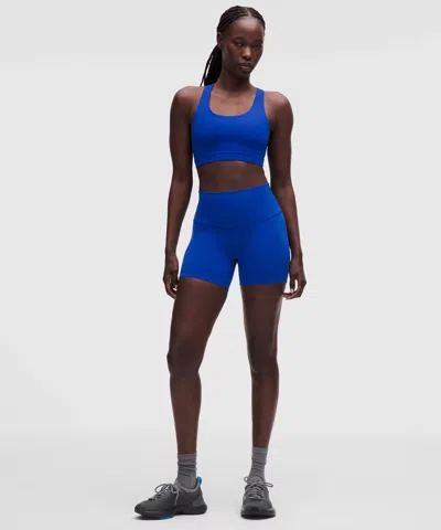Lululemon Wunder Train Mesh-back Bra In Blue
