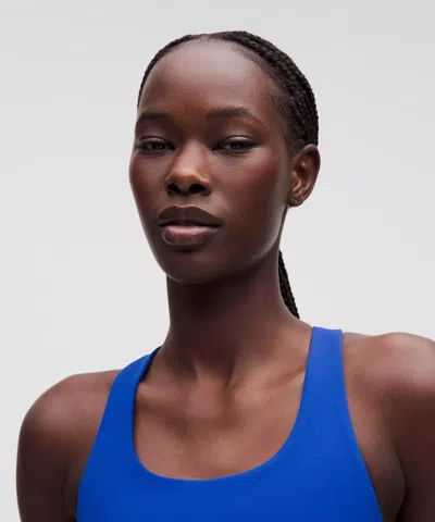 Lululemon Wunder Train Mesh-back Bra In Blue