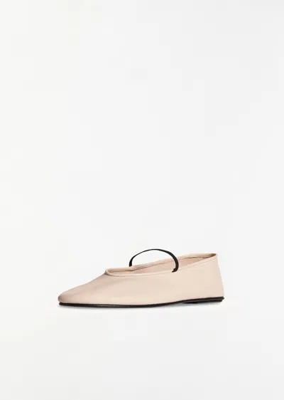 The Row Almond-toe Elasticated-strap Ballerina Flats In Neutral