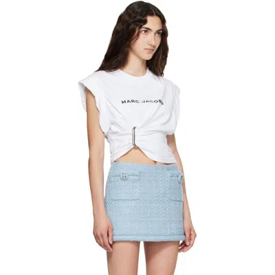 Marc Jacobs White Pop J Marc Logo Drape Seam T-shirt In White