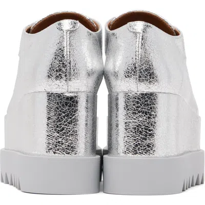 Stella Mccartney Elyse Lace Up Wedge Brogues Oxford Shoes In Silver