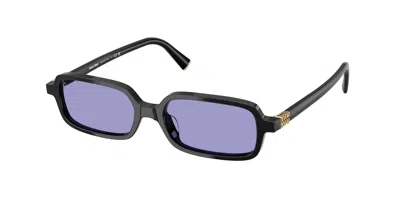 Miu Miu Violet Rectangular Ladies Sunglasses Mu 11zs 16k01o 51 In Black