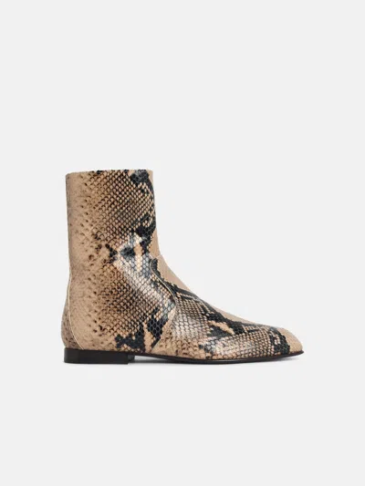 Khaite Colt Python-embossed Leather Bootie In Brown