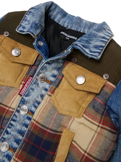 Dsquared2 Patchwork Padded Jacket In Multi