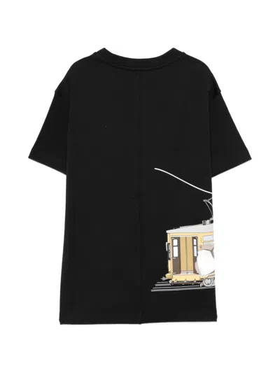 Fendi Graphic-print T-shirt In Black