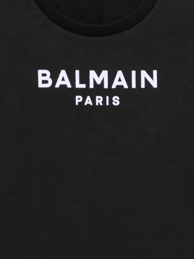 Balmain Logo-print Long-sleeve T-shirt In Black