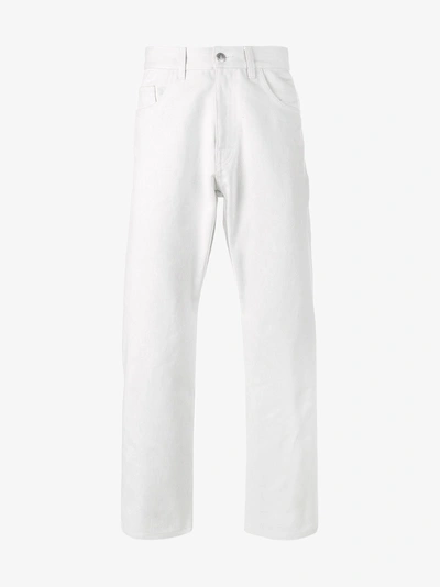 Shop Raf Simons Straight Bleached Jeans In White