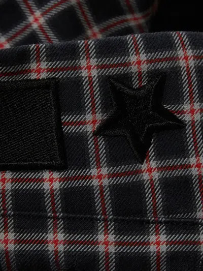 Pre-owned Givenchy Checked Slim-fit Shirt In Blue
