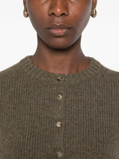 Khaite Womens Artichoke Nora Short-sleeve Knitted Cashmere Cardigan In Brown
