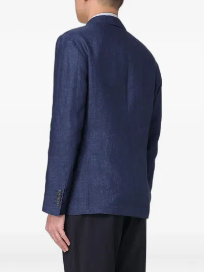 Fay Double-breasted Blazer In Blue
