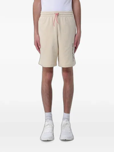 Ea7 Logo-print Drawstring Shorts In Neutral