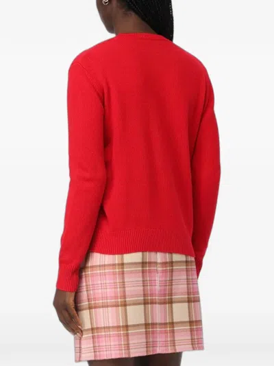 Mc2 Saint Barth Embroidered Crew-neck Sweater In Red
