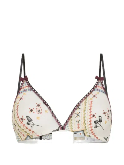 Momoní Amethist Printed Triangle Bra In Multi
