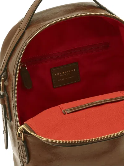 The Bridge Grained-leather Backpack In Brown