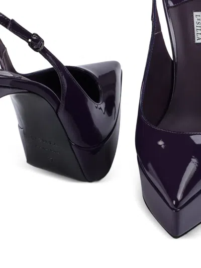 Le Silla Uma Platform Slingback Pumps In Purple