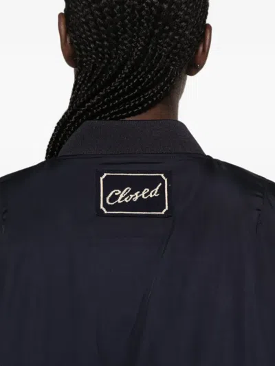 Closed Logo-patch Bomber Jacket In Blue