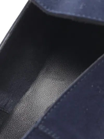 Pre-owned Hermes Eclipse Perforated Moccasins In Blue