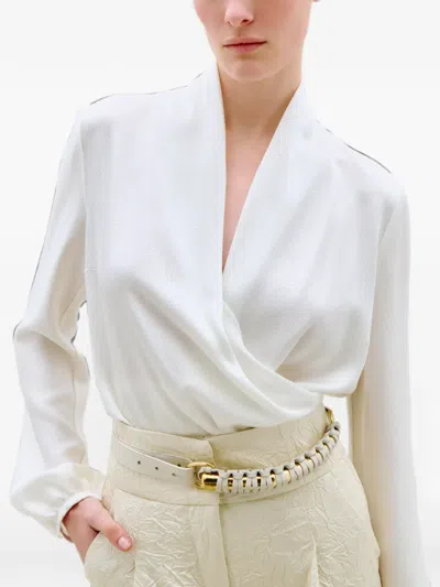 Silvia Tcherassi Tea Wrap-style Blouse In White