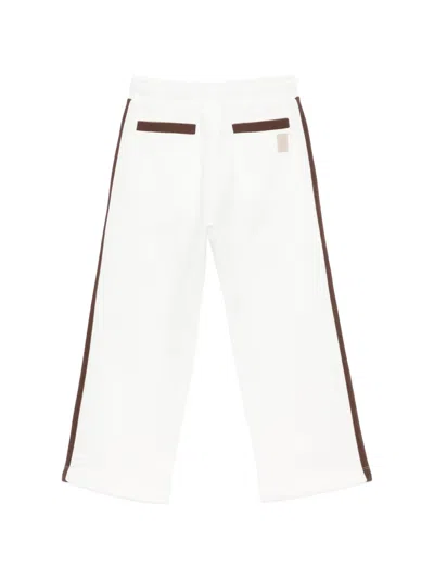 Eleventy Side-stripe Drawstring Track Pants In White