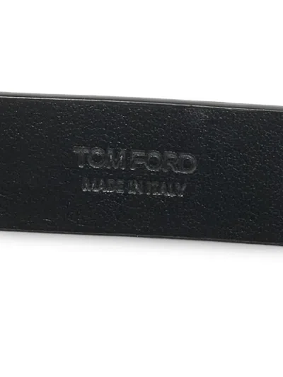 Pre-owned Tom Ford Split-bar Belt In Black