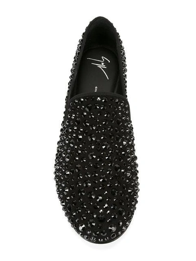 Shop Giuseppe Zanotti Marvin Crystal Slippers