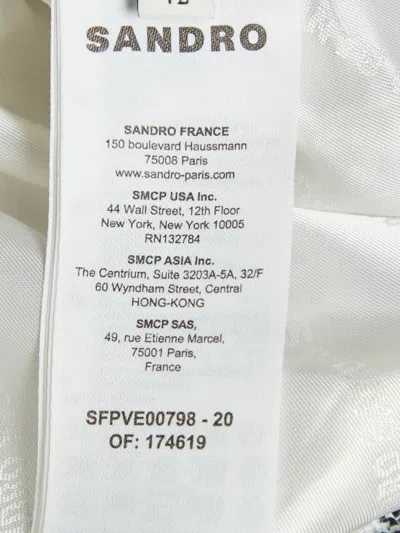 Pre-owned Sandro Sequin-embellished Tweed Jacket In White