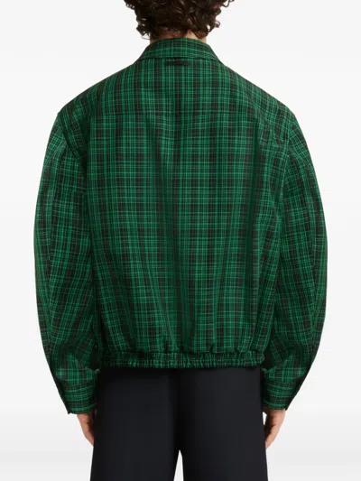 Marni Checked Wool-gabardine Jacket In Multi