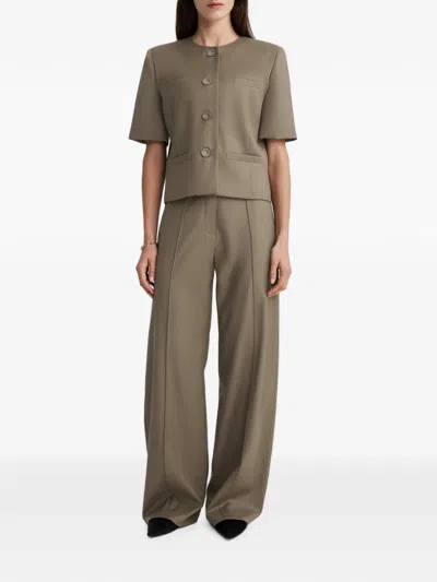 Anna Quan Priestly Short-sleeve Button-up Jacket In Multi