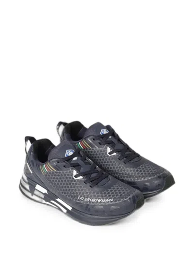 Ea7 Logo-print Low-top Sneakers In Blue