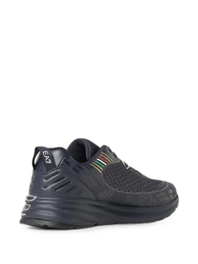 Ea7 Logo-print Low-top Sneakers In Blue