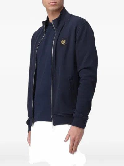 Belstaff Logo-patch Zip-up Sweatshirt In Multi