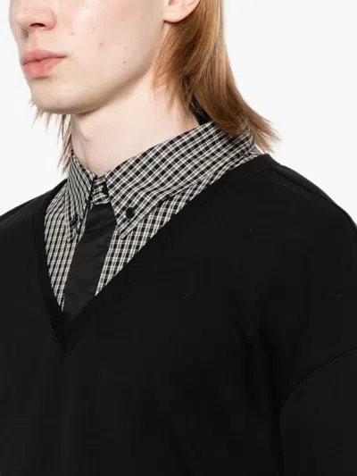 We11 Done Layered-design T-shirt In Black