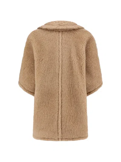 Max Mara Double-breasted Teddy Jacket In Multi