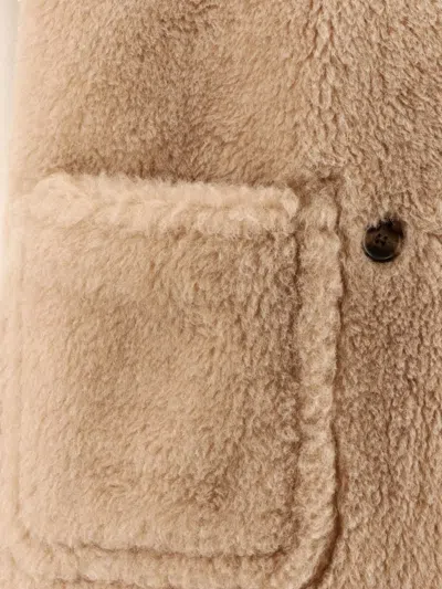 Max Mara Double-breasted Teddy Jacket In Multi