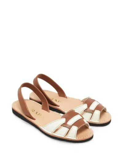 Pre-owned Prada Cage Flat Sandals In Brown