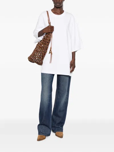 Haikure Gabrielle Oversize Open Back Cotton T-shirt In White