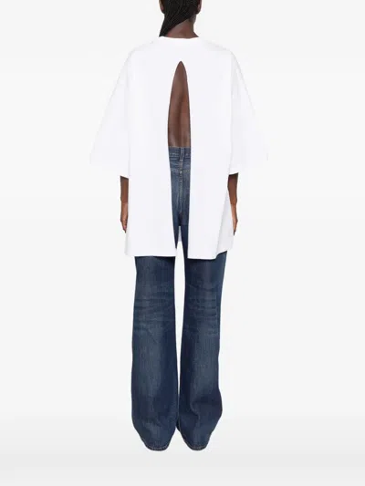 Haikure Gabrielle Oversize Open Back Cotton T-shirt In White