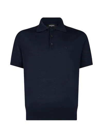 Dsquared2 D2 Upside Down Polo In Blue